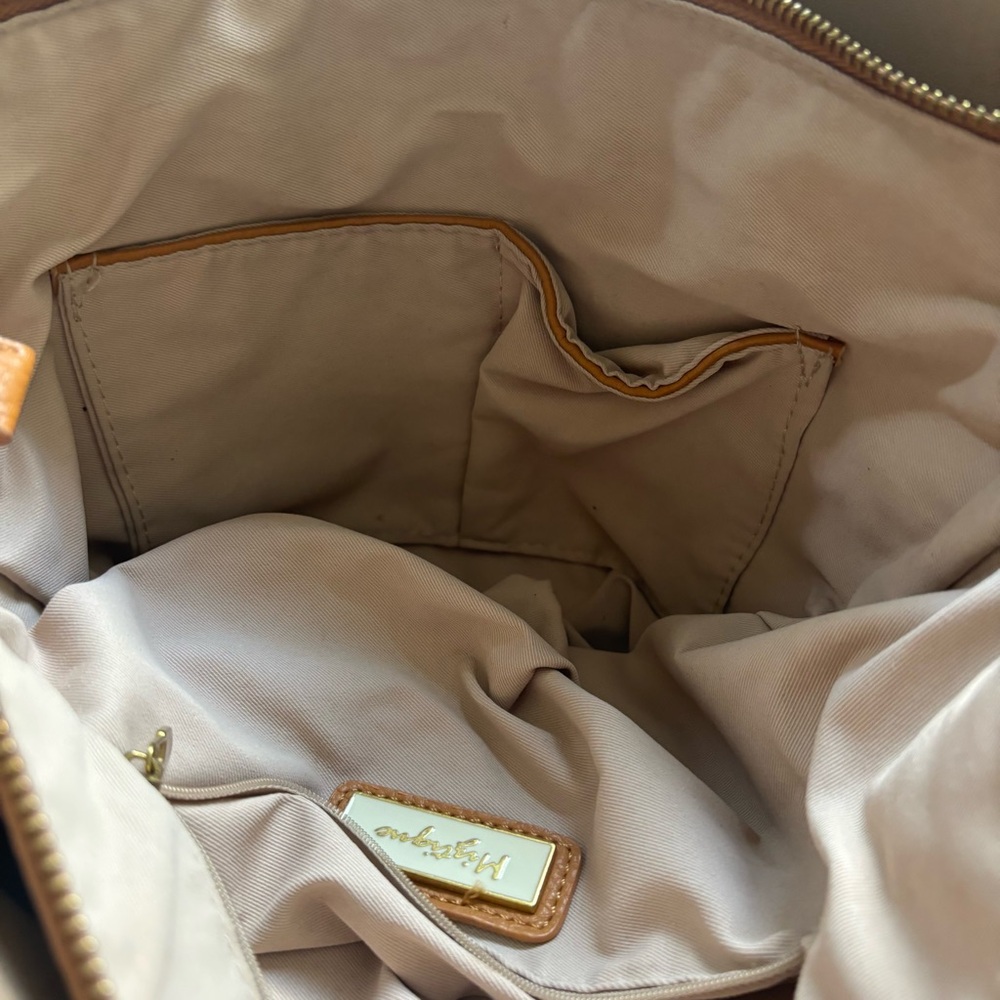 Miztique Isabelle 2-in-1 Camel Vegan Leather Tote | Modern - Picture 4 of 11